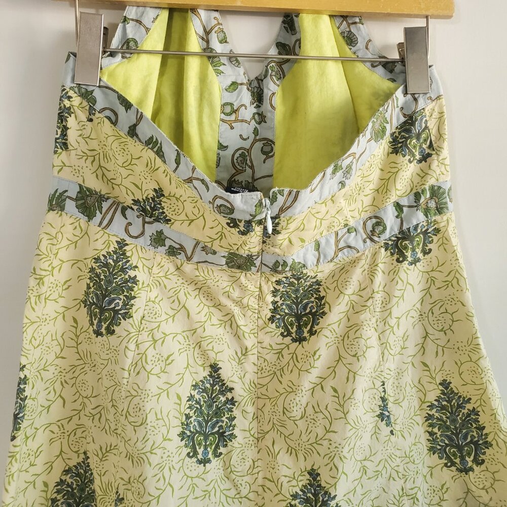Gap Halter Mini Sun Dress 12 Yellow Floral Vintage Y2K Festival - Picture 6 of 10
